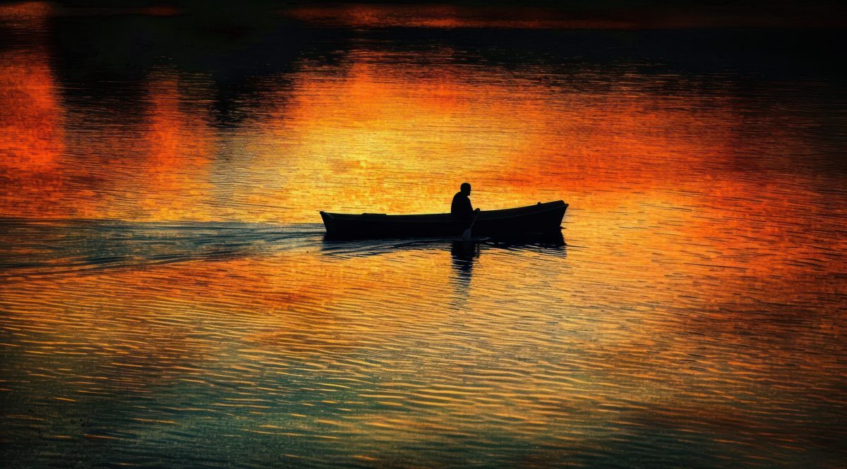Vecteezy ai generated person rowing a boat at sunset in beautiful 36730463 scaled.jpg