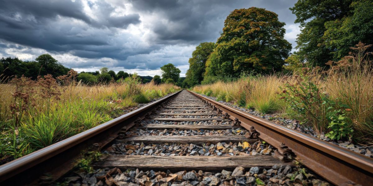 Vecteezy a railroad track with trees and grass in the background 7110023228129 scaled.jpeg