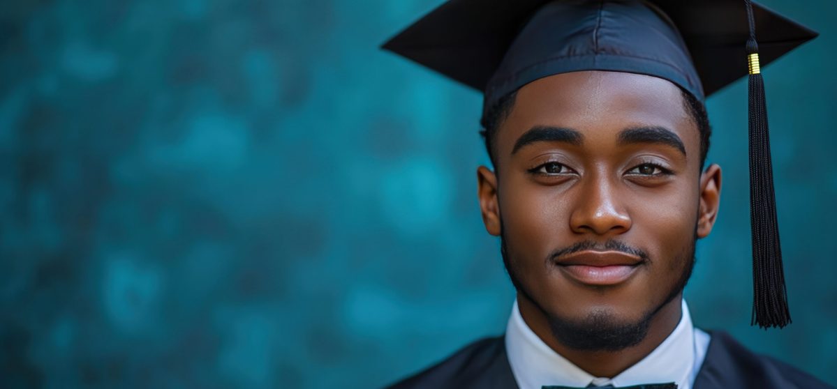 Vecteezy graduation portrait of young man in academic regalia on teal 69358880 1 scaled.jpg