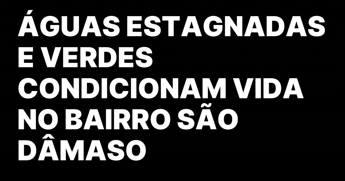 AGUAS ESTAGNADAS E VERDES CONDICIONAM VIDA NO BAIRRO SAO DAMASO.jpeg
