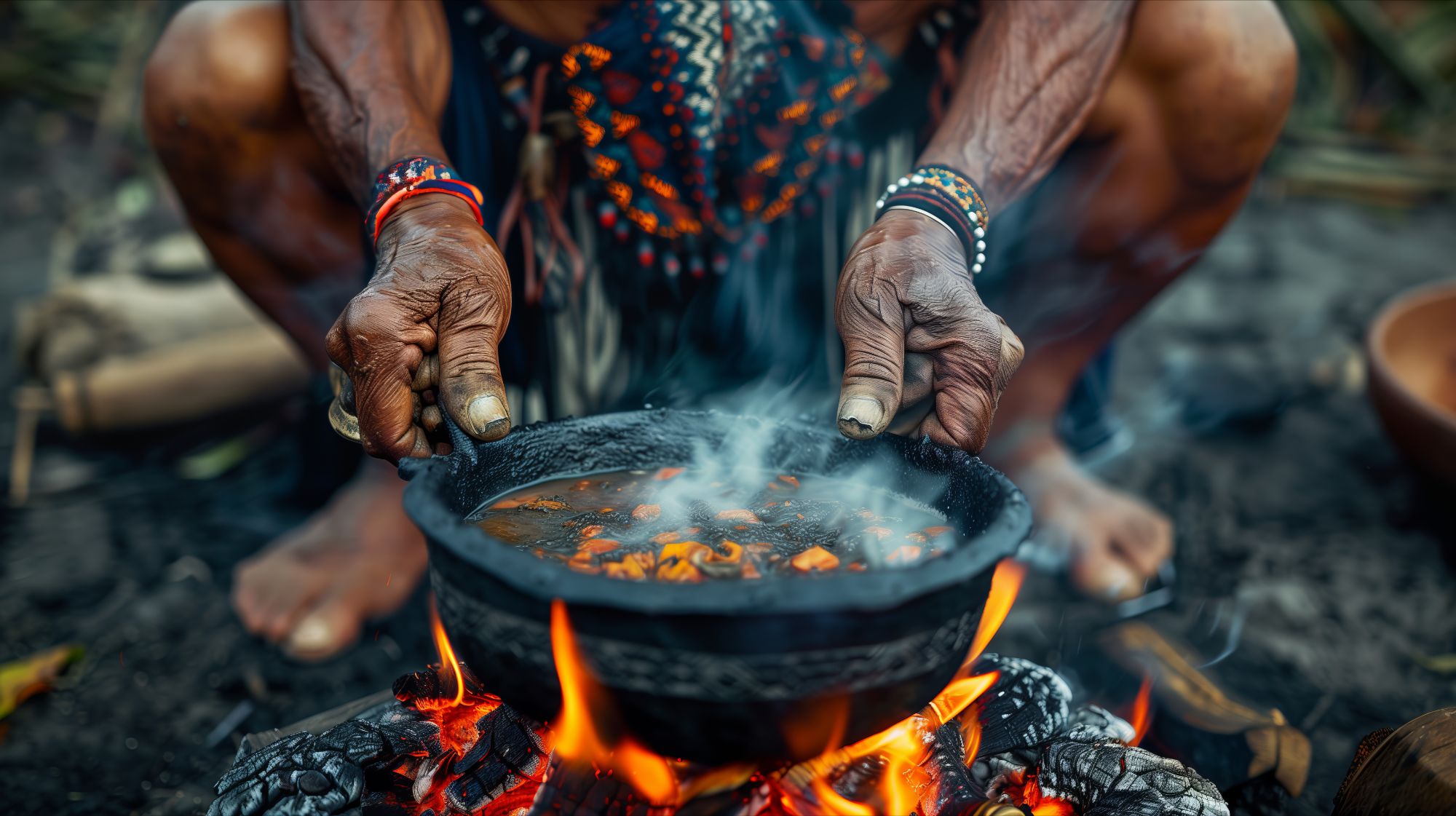 Vecteezy a person is cooking food over an open fire 568369764924754119536715461.jpeg