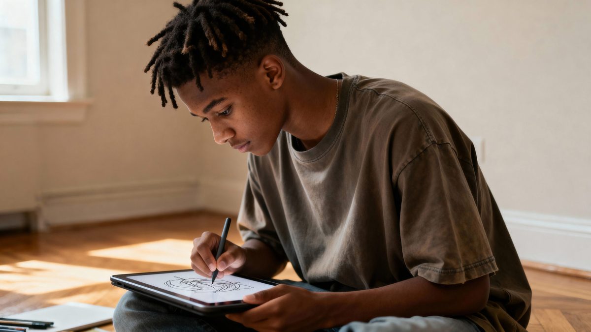 Vecteezy a young black man focuses on drawing designs on a tablet 75528916 scaled.jpg