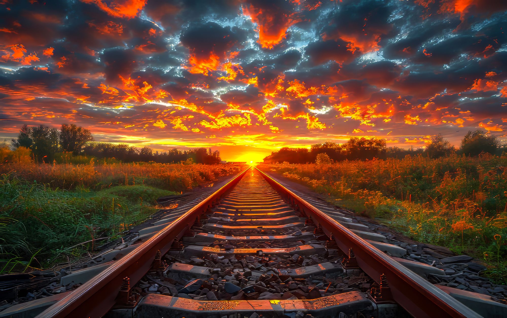 Vecteezy railway tracks in the rays of the setting sun long stretch 46371214 23805901358934763336.jp .jpeg