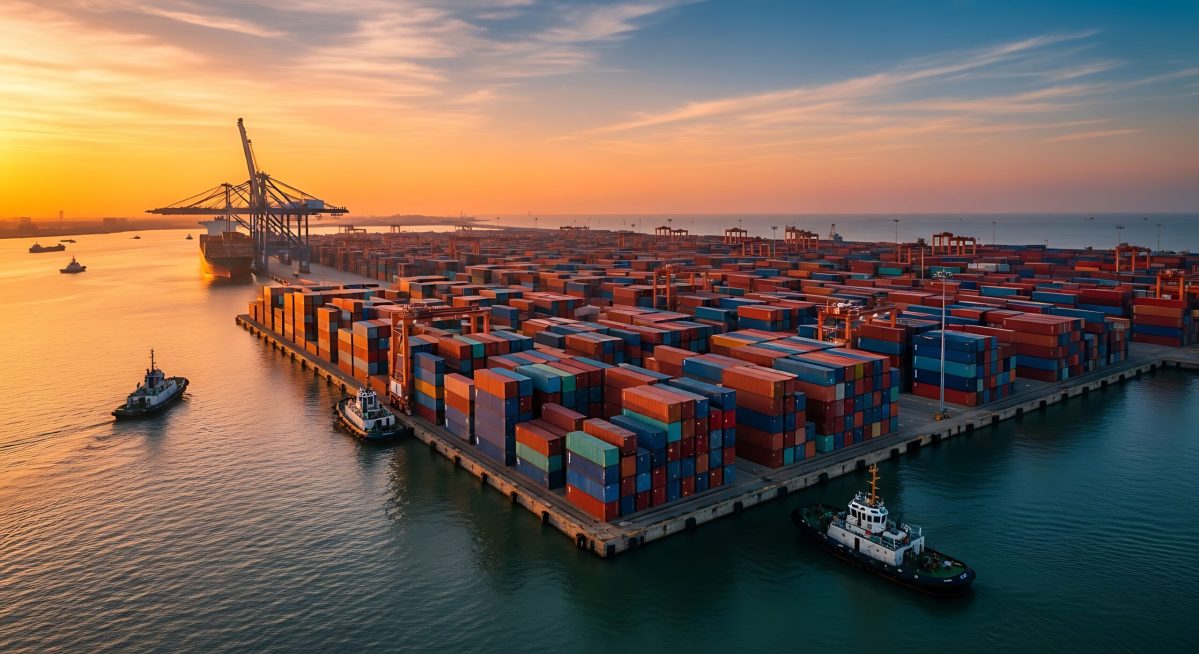 Vecteezy colorful shipping containers stacked in pattern at trade port 70208140 scaled.jpg